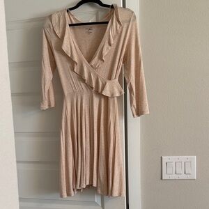 Alya Cream Long Sleeve Ruffle Dress